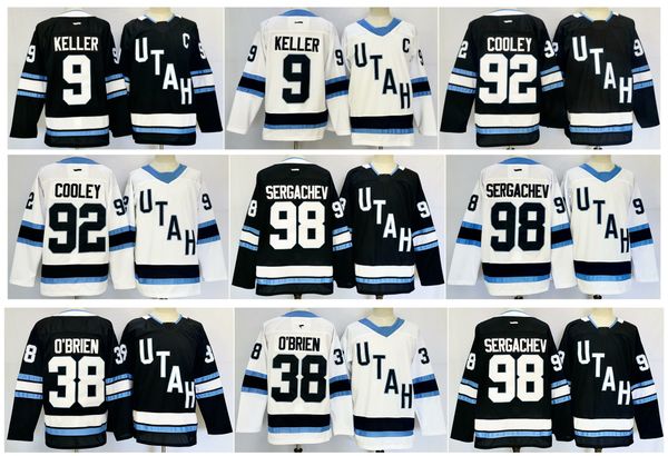 Clayton Keller Logan Cooley Utahs Hockey Club Jerseys Mikhail Sergache Liam O&#039;Brien Blue White Size S-3XL