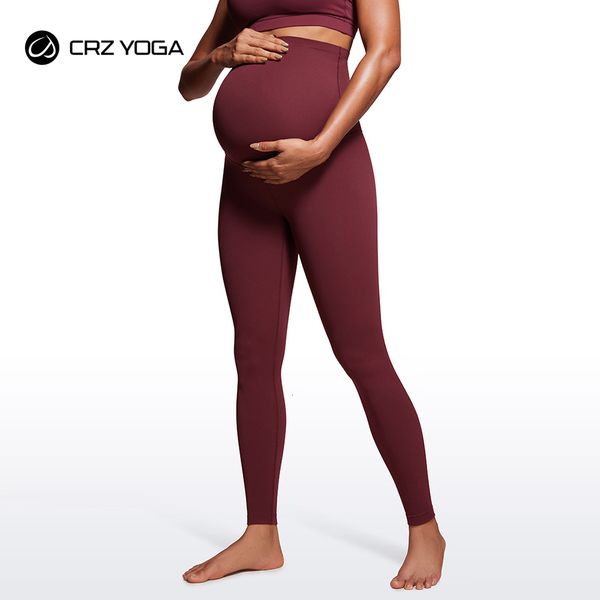CRZ YOGA Womens Buttere Maternity Leggings Over The Belly 28&quot; - Workout Activewear Yoga Pregnancy Pants Buttery Soft
