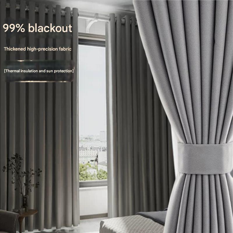 YL-36073 Office curtain finished product wholesale school high precision heat insulation sunscreen shade cloth project hotel full blackout curtain
