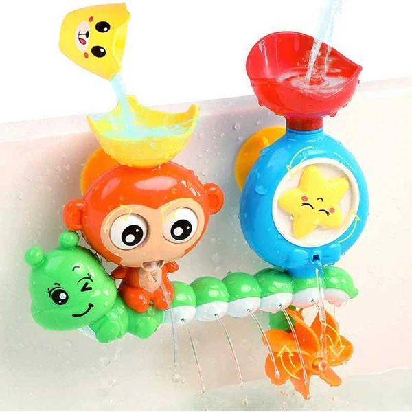 Baby Bath Toy Wall Sunction Cup Track Water Games Children Bathroom Monkey Caterpilla Bath Shower Toy for Kids Birthday Gifts C250117