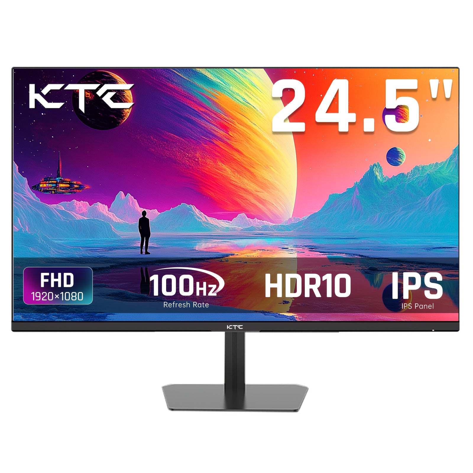 TEMU Ktc 24.5 Inch 100hz Ips Computer Monitor - Fhd (1920 X 1080p), Anti-blue Light Screen, 126% Srgb, 16.7m, Support And , Pc Monitor For Casual
