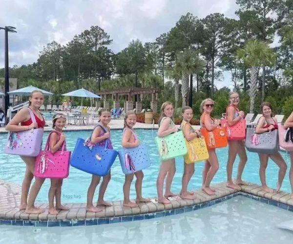 XXL Handbags Storage Bogge Waterproof Bogg Solid Punched Organizer Basket Large Eva Plastic Bags Women&#039;s Shopping Bag