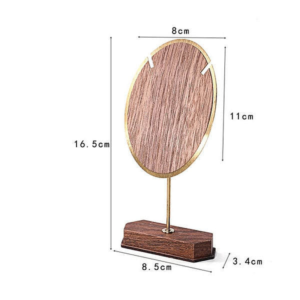 Organizador de collares de madera con forma ovalada