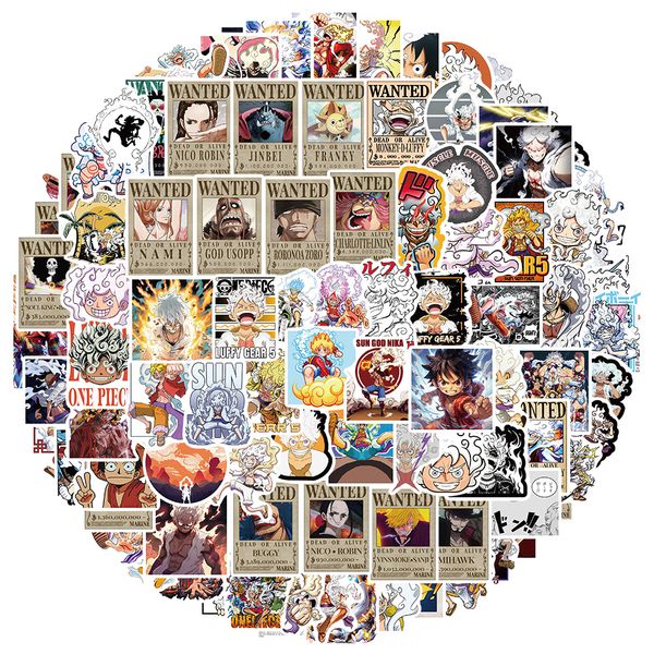 100 PCS Lufei Anime Water Bottle Stickers For Skateboard Car Laptop Pad Bicycle Motorcycle PS4 Phone Luggage Decal Pvc Guitar Fridge Decor