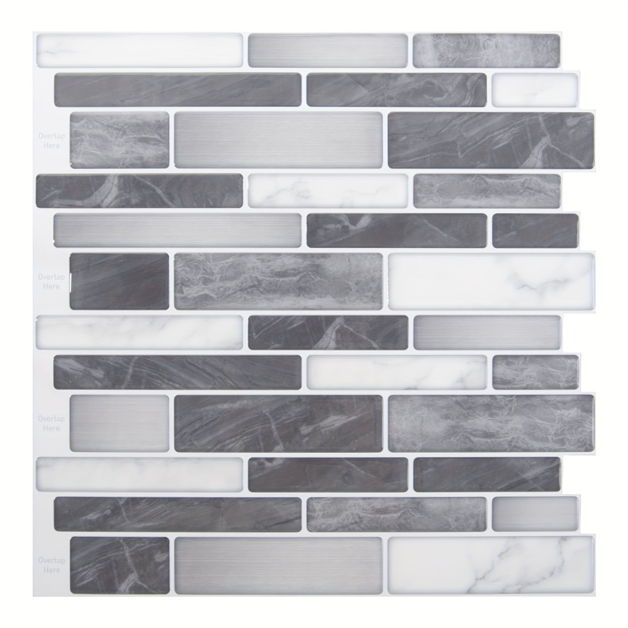 TEMU 10-sheet 11.8"x11.8" Self-adhesive Vinyl Wall Sheets, Laminate For Wall Decor, Grey Marble Laminated Sheet