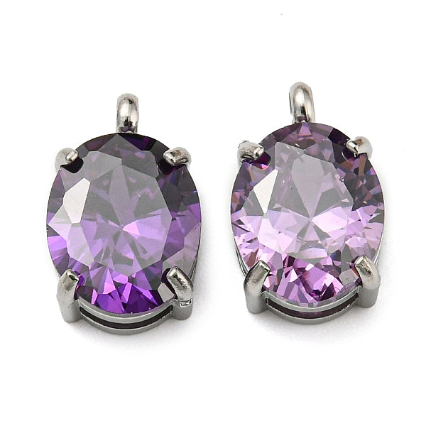 304 Edelstahl-Charms mit Mikropflaster und Zirkonia