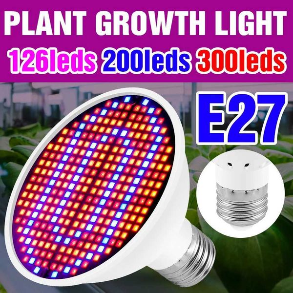 KEBINCPLED Led Grow Light E27 Full Spectrum Phyto Lamp Plant Bulb Growth Light Hydroponics 200 300Leds Greenhouse Lamp Grow Tent Y240816