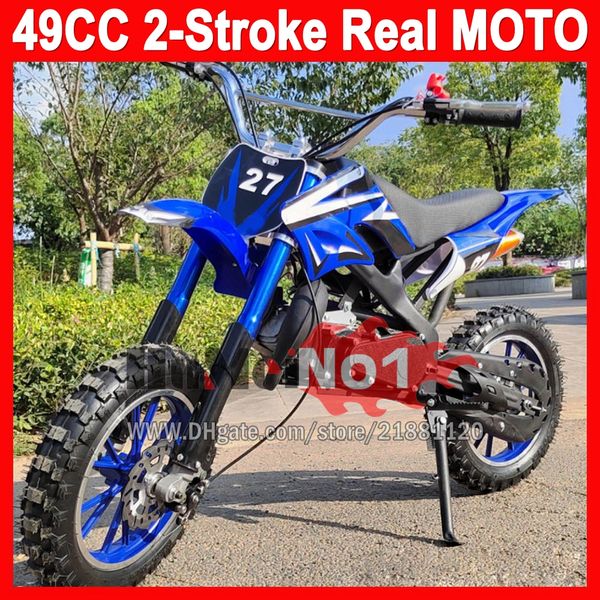 16Colors Real 49 50 CC Mini Motorcycle 2Stroke Dirt Bike Mountain Gasoline Off-road Superbike Small Buggy Moto Bikes Children Racing Motorbi