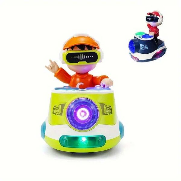 Childrens Puzzle Electric Universal Rock DJ Disc Playing Electronic Music Boy Cool Stage Lighting Dancing Will Turn ToyC250107