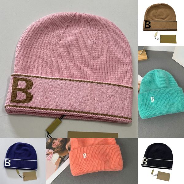 Autumn winter knitted beanie bb letter conjoined decal logo Caps for Men Women Outdoor Sport Wool Warm Skull Beanies Cap Casual Couple Stree