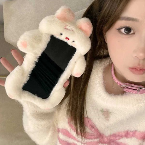 New Arrival Cute fluffy rabbit dog phone case suitable for iPhone 15 14 12 Pro Max 15 Pro 11 Warm and soft cartoon cover girl cute phone cas