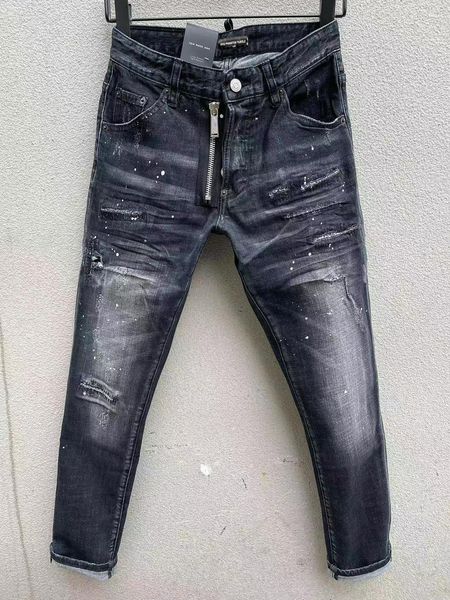 Brand Jeans Men Jeans Mens Luxury Designer Jeans Skinny Ripped Cool Guy Casuals Hole Denim Fashion Fit Jean Man Washed Pant 61306 X241211