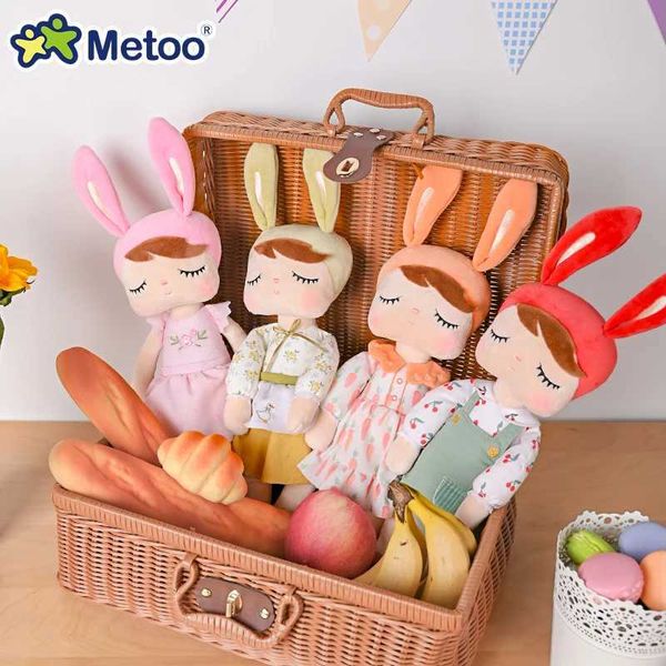 Plush Dolls Original Metoo 35cm Angela Plushie Fine Doll Pastoral Style Rabbit Plush Childrens Stuffed Toy Girl and Boy Birthday Gifts Q2411