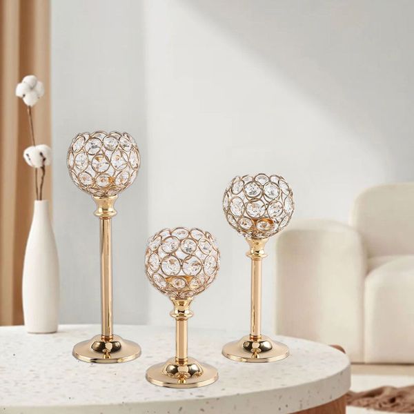 2025 Crystal Candle Mini Holders Elegant Candlelight Dinner Wedding Party Decoration Light