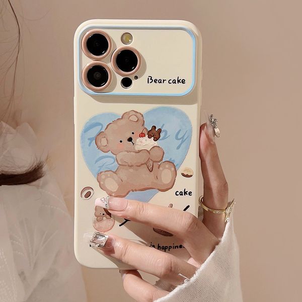 ddmygifts Sea salt ice cream teddy bear suitable for 15 Promax phone case 14 all inclusive 13 soft 11 cute 12 A