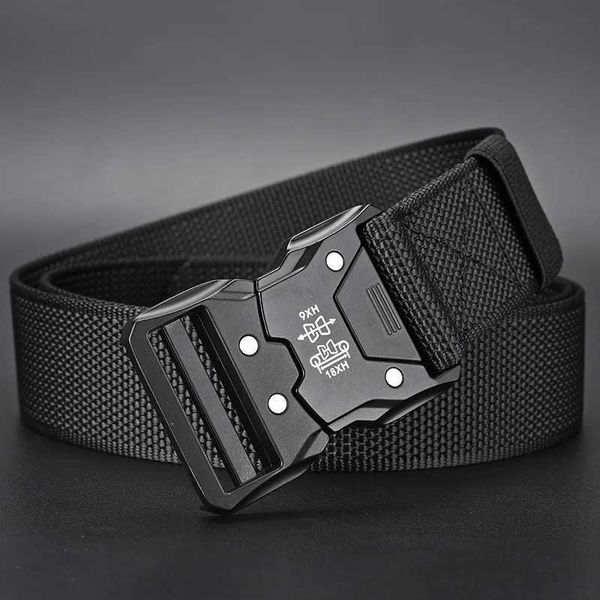 Mens Belt Army Outdoor Hunting Tactics Multi functional Combat Survival High quality Marine Canvas Nylon Mens Luxury W250109