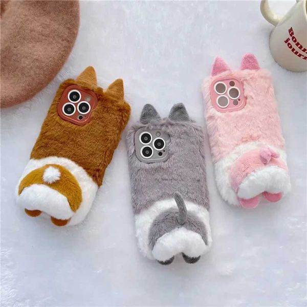 Suitable for iPhone 14 15 16 Pro Max phone case 13 12 11 XS XR 7 8 Plus plush soft cover Coque M241209