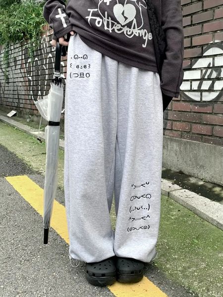 Autumn Japanese Students Home fofa Ed Grey Sortpants Logo e Skinny High Casual Casual Casual Clothing 250122