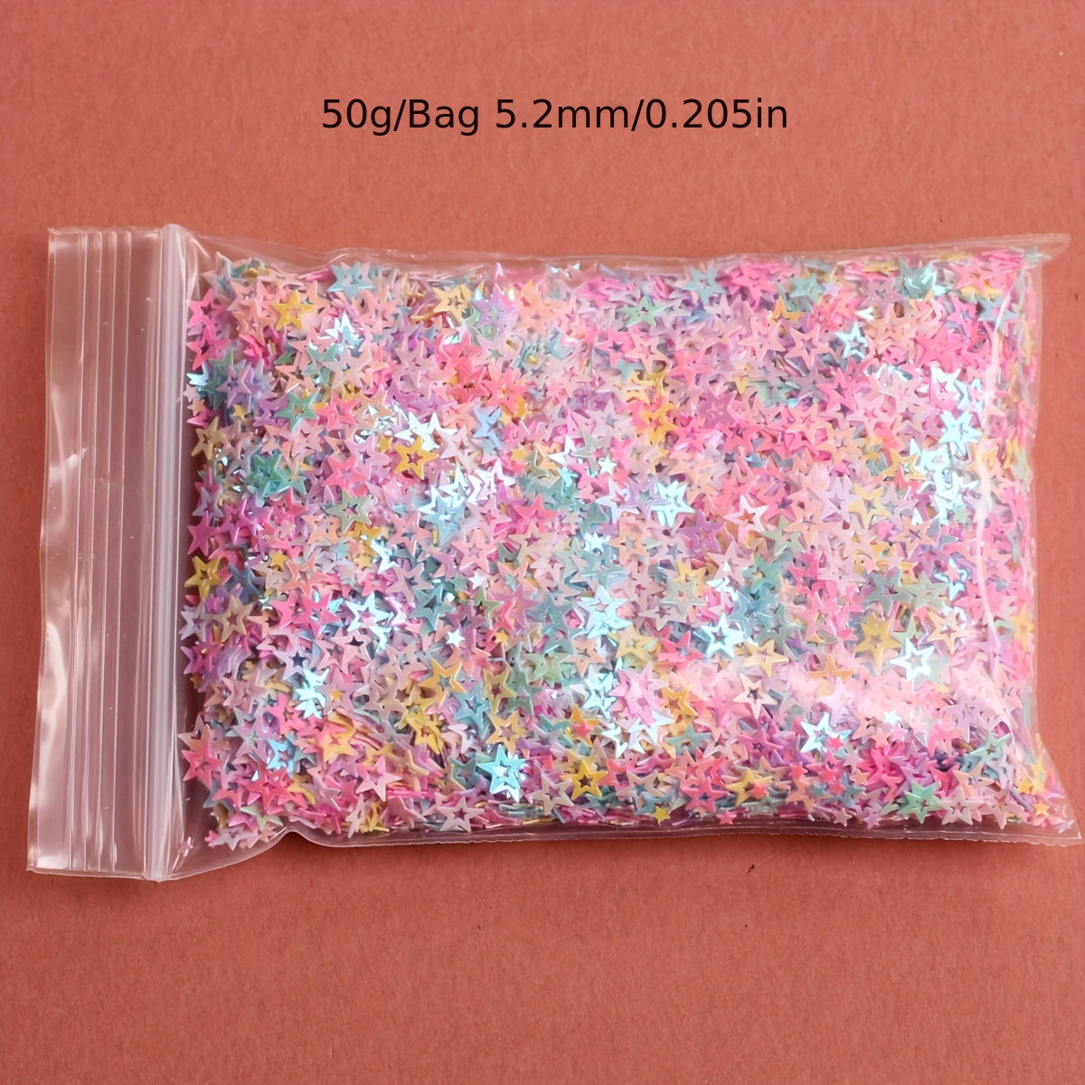 TEMU 50g-bag 5.2mm Star Shaped Sequins - Acrylic Pvc Glitter Stars For Diy Crafts, Scrapbooking, Jewelry Making & Party Decorations, Craft Supplies |