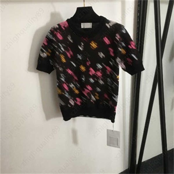 designer tops womens sweater summer luxury t shirt Colorful Logo Pullover Short Sleeve Knit Sweaters womens clothing