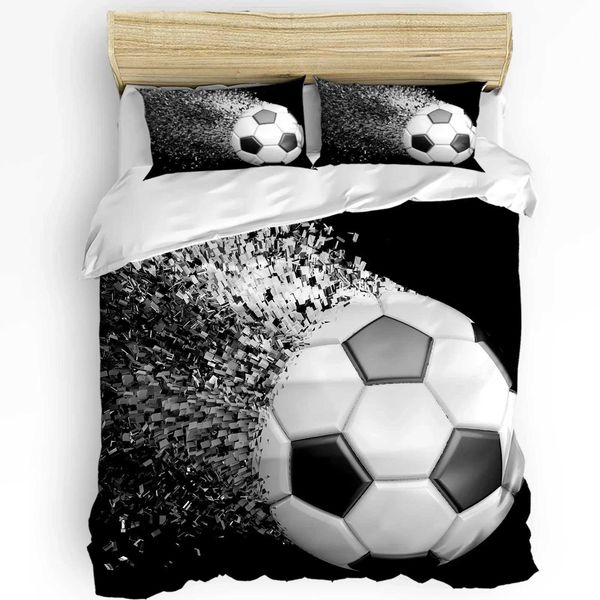 Soccer Balls Football Design Bedding Set 3pcs Duvet Cover Pillowcase Kids Adult Quilt Cover Double Bed Set Home Textile M250118