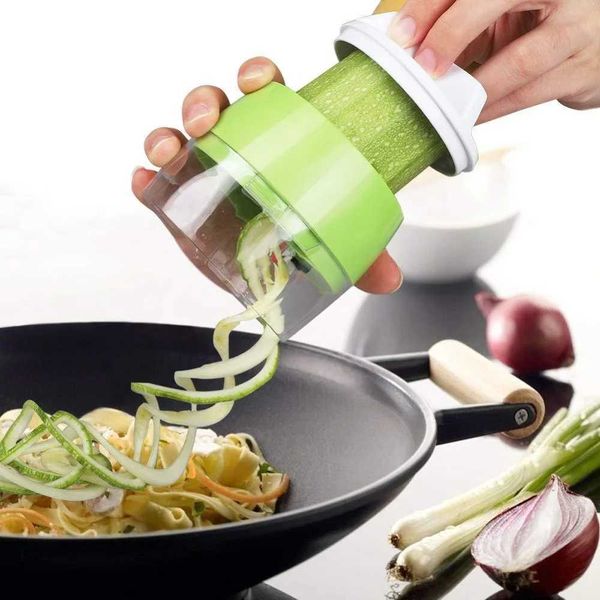 Vegetable Fruit Grater Spiral Blade Cutter Vegetable Fruit Spiral Slicer Salad Tool Adjustable Grater Coil Slicer Kitchen ToolsXJ240903