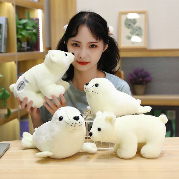 Hot selling aquarium small animals, small sea lions, polar bears, plush dolls, claw machine dolls, wholesale children&#039;s gifts