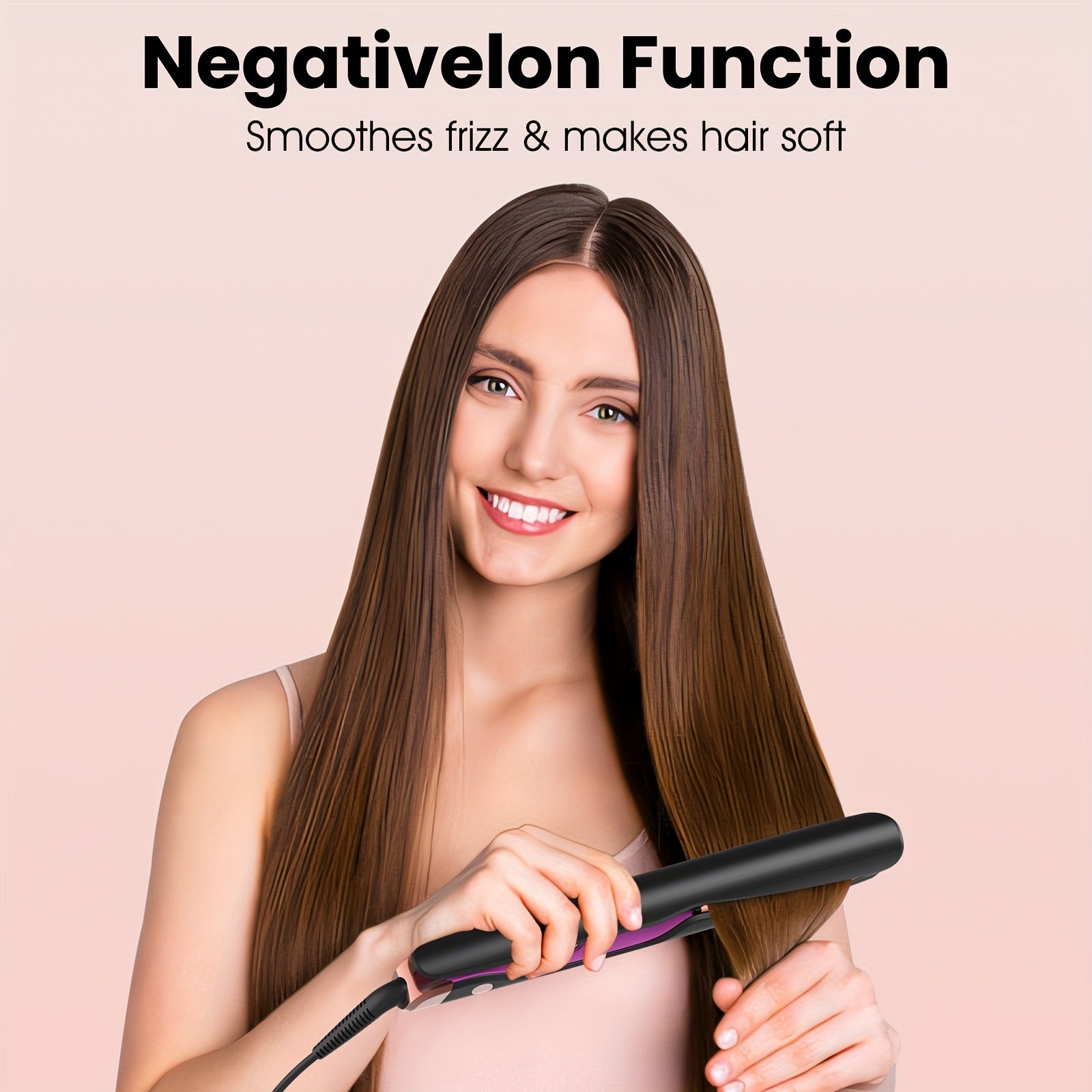 TEMU Hair Straightener And Curler 2in 1 - Twist Straightening Curling Iron -professional Negative Ion Flat Curling Iron With Adjustable Temp 250- For
