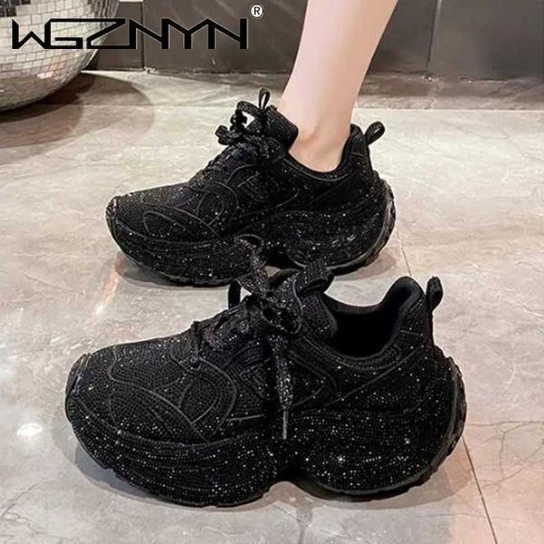 Casual Shoes Luxury Womens Fashion Running Shoes Designer Diamond Shining Casual Sneakers Thick soled Casual Sneakers Patos Mujer J250118