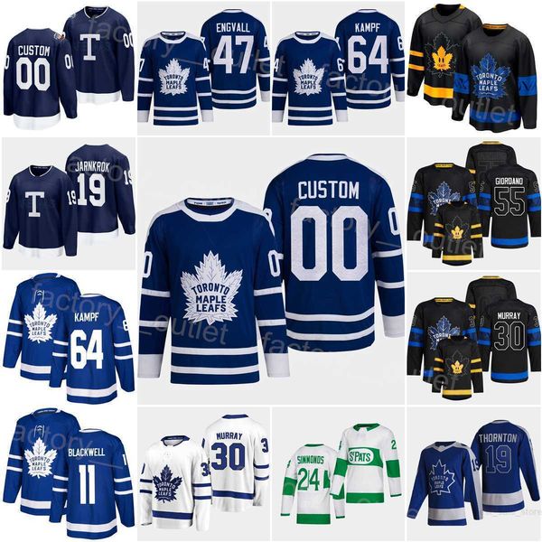 Torontos Hockey Maple Leafs 24 Wayne Simmonds Jersey 30 Matt Murray 11 Colin Blackwell 55 Mark Giordano 19 Calle Jarnkrok Fraser Minten 64 s