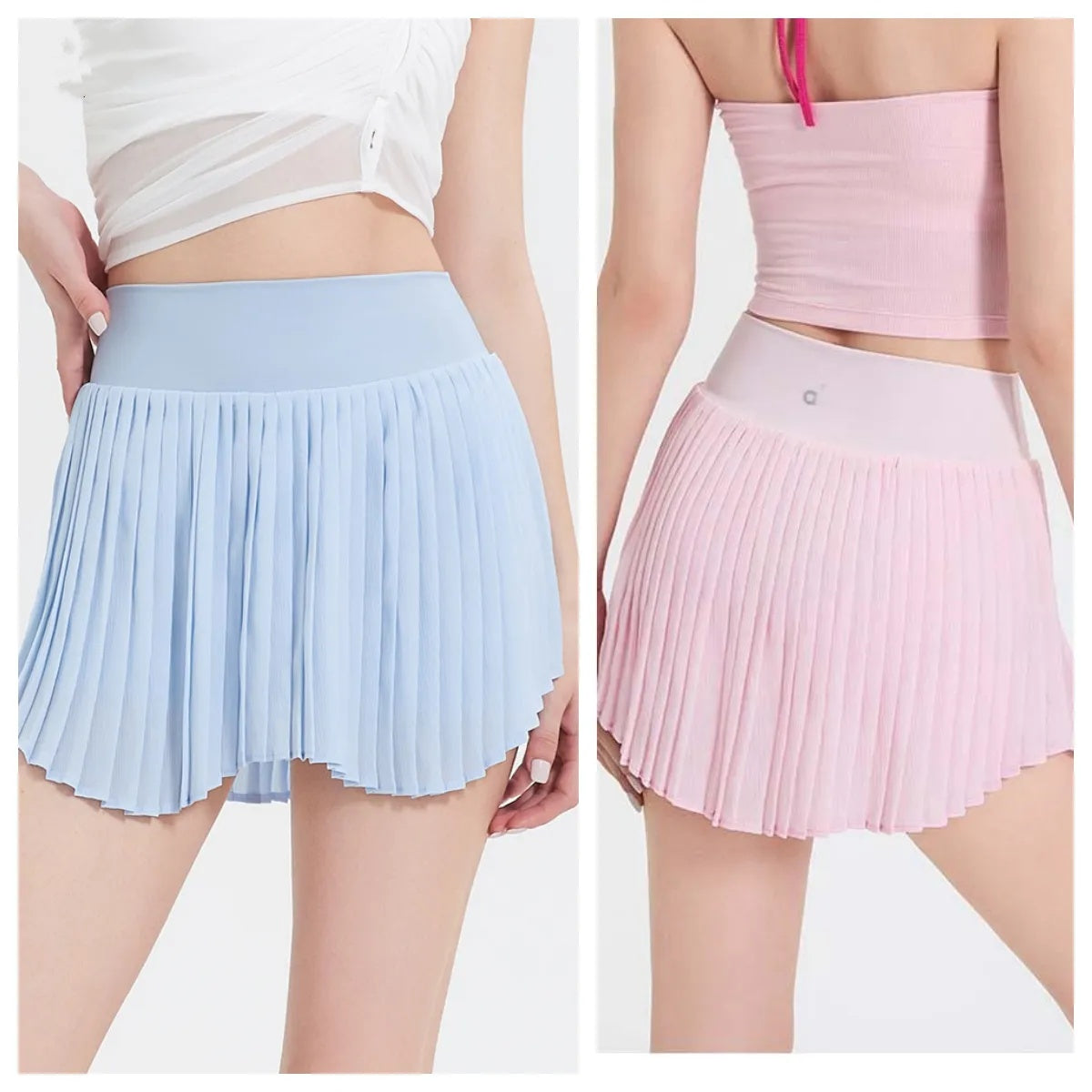 A514 Pleated Sports Skirts Female Fake Two-piece Quick-drying Tennis Skirt Pants Anti-exposure Fitness Skirt Yoga Skirts