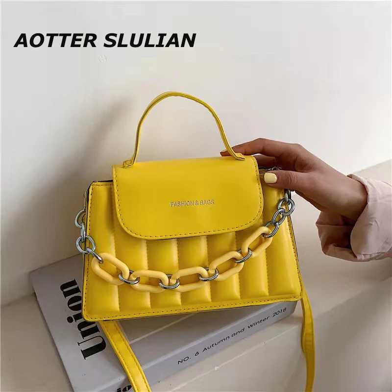 Chic Daily Clutch Bag Chains Flip Purse Clip Women Shopping Shoulder Bag Pleated Leather Classic Pouch Yellow Red Totes Handbag Z250303