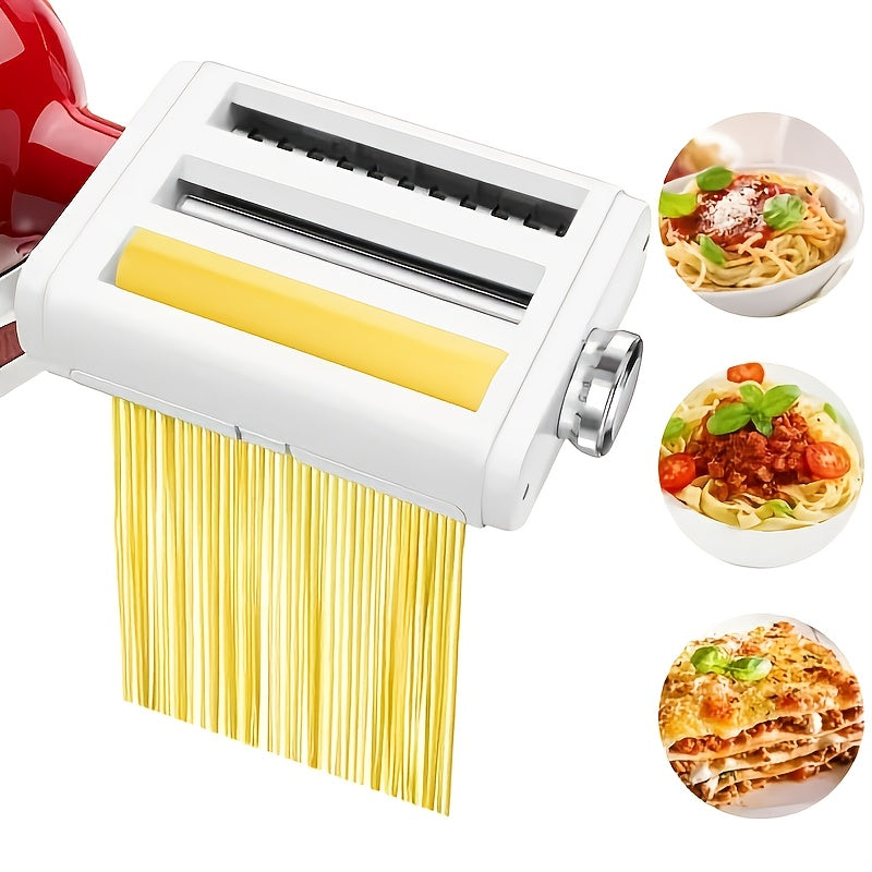 TEMU Stainless Steel Pasta Maker Attachment For Stand Mixers - 3-in-1 Noodle Making Kit, Homemade Spaghetti &