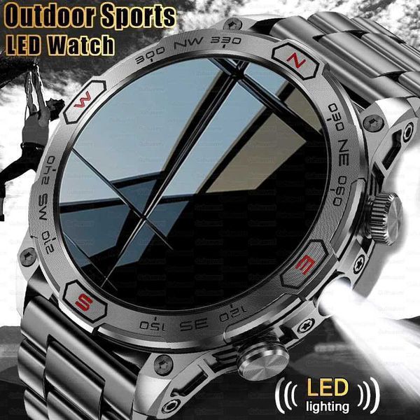Relógios inteligentes 2024 para flash militar ao ar livre G Smartwatch Men AMOLED ALTA DEFINIÇÃO CARENT CAIXO BT CALL 5ATM Smartwatch Smartw