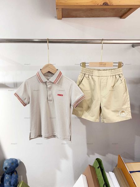 Luxury baby T-shirt set tracksuits boys girls Short sleeved POLO suit kids designer clothes Red embroidered letter polo shirt and shorts