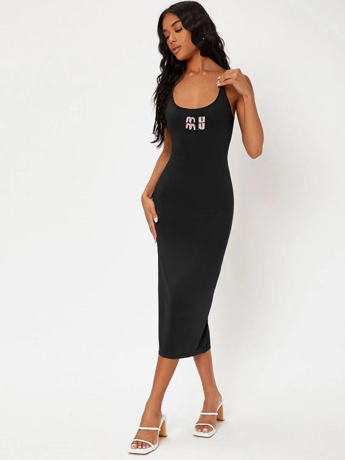 Woman Casual Dresses Sleeveless Summer Girl Camisole Skirts Womens Designer Skirt Dress Slit Skirt Outwear Slim Bottoms Dress Asian S-XL