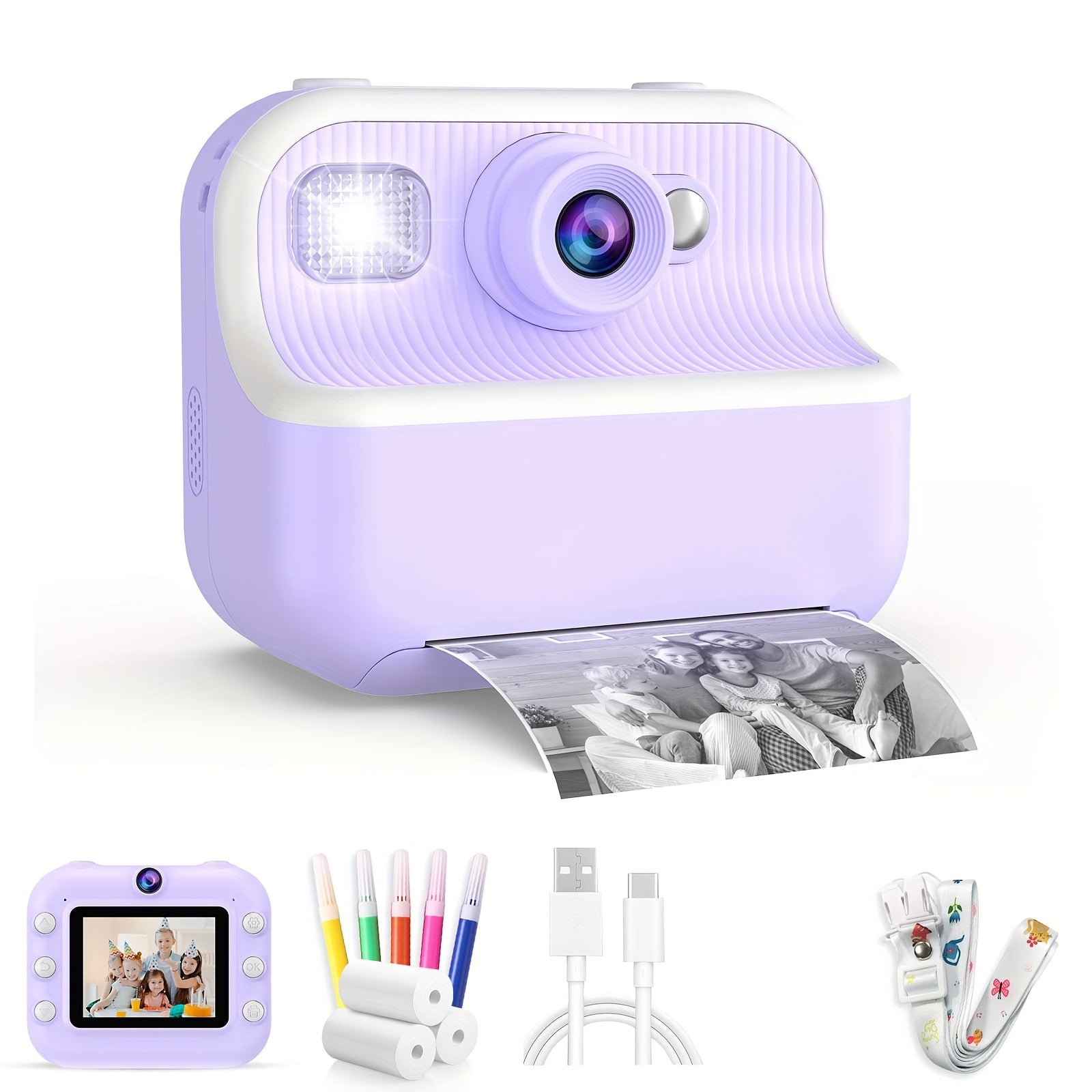 TEMU Camera, 2.4" Instant Print Camera, Christmas Birthday Gifts For Boys, Girls And Seniors, Digital Camera, Toy Camera With Printing Paper