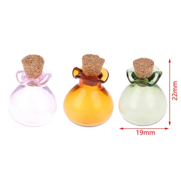 1-2pcs Dollhouse Miniature Drift Bottle Wishing Bottle Mini Flower Bottle Decor Glass Vase Hanging Vase DIY Furniture Toys