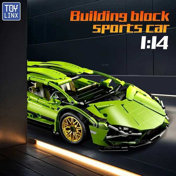 ToylinX 1 14 Technical Building Blocks Car Racing Sport Speed Vehicle Model City Mechanical Super Bricks Puzzle Toys Adult GiftT250211