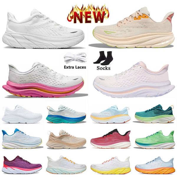 2025 Novos designers Clifton 9 Bondi 8 Kawana One Running Shoes para homens Mulheres tênis All Black White ao ar livre Caminhada ao ar livre
