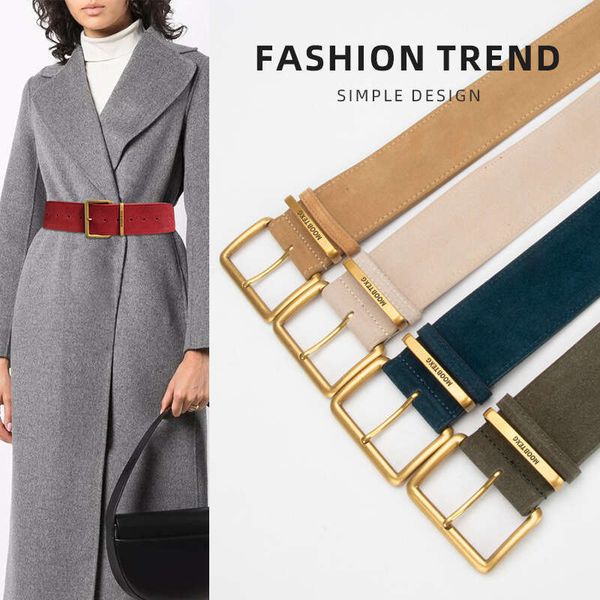 Real Leather Suede Waist Seal for Women - Stylish 2025 Dress, Coat, Outerwear, Sweater Accessory