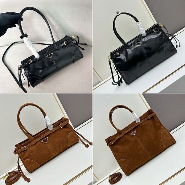 Designer bag women Luxury bag patent leather handbags gold shoulder bags retro fashion crossbody bag Oil Wax Cowhide long handle boston hand