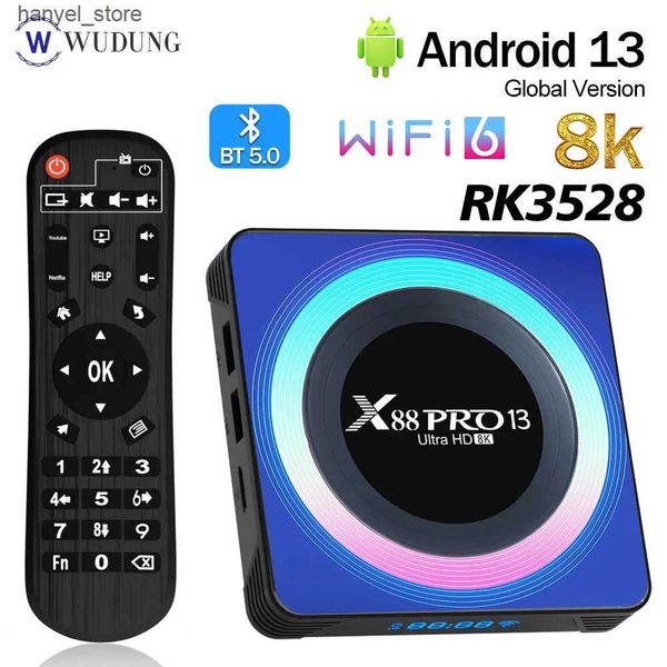 Set Top Box X88 Pro 13 Smart TV BOX Android 13 Rockchip RK3528 2.4G 5G Dual Wifi 8K Video Decoding Wifi6 BT5.0 Set Top Box Media Player L240