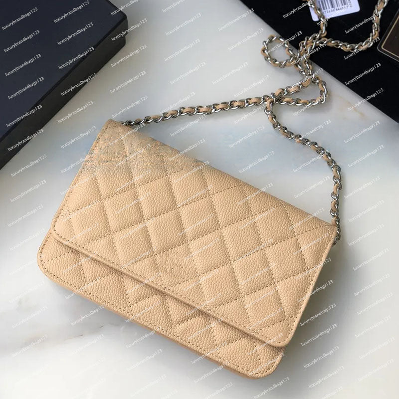 top quality designer shoulder bag chain strap handbag plaid purses double letter solid buckle sheepskin caviar pattern womens luxury evening bags to