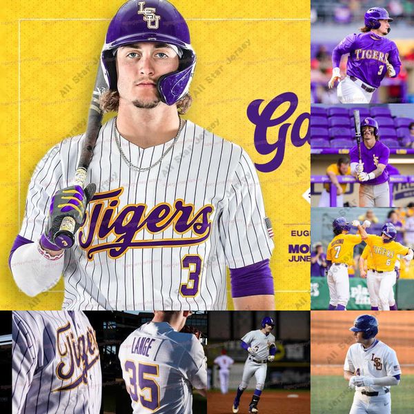 Cuatom NCAA LSU Tigers Baseball Jersey Alex Bregman Brayden Jobert Devin Fontenot Zack Mathis Dylan Crews Tre Morgan DJ LeMahieu Kevin
