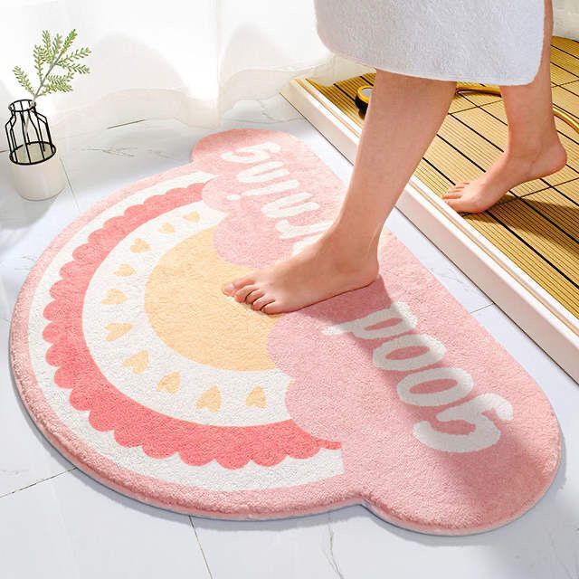 Rainbow Style Imitation Cashmere Door Mat Bathroom Bathroom Absorbent Non-slip Floor Mat Home Bedroom Bedside Blanket