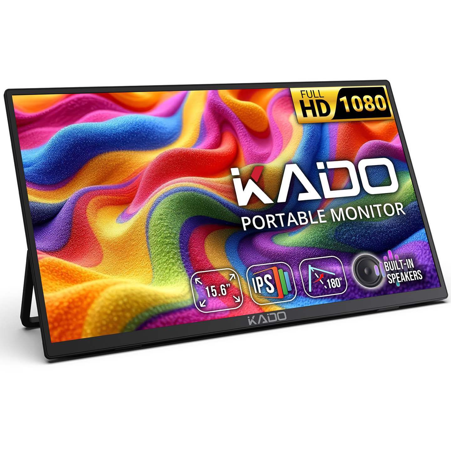 TEMU By 15.6" Portable Monitor Ips 1920x1080 Dual Usb Type-c For Pc-laptop-tablet-mobile---playstation-switch- Built-in Speakers