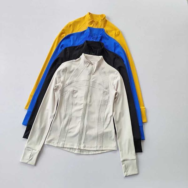 Casa vertical de colarinho vertical de alta classe Casaco de ioga feminino Casaco de manga longa esbelta Rastreio com zíper Fitness Suit Top