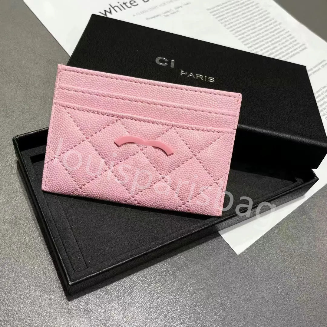 Women Luxury CardHolder Ava Designer Wallet Id Card Coin Purses Cowhide Leather Fashion Key Pouch Mens Card Holders Zippy Purses Chain Money Wallets