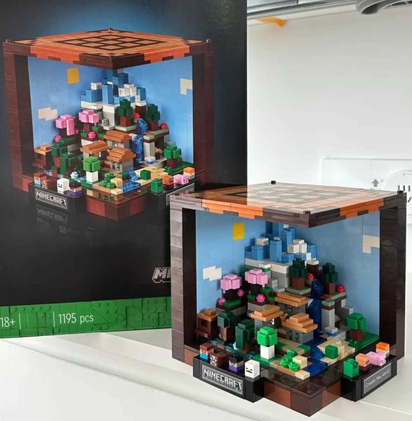 Blocks Craft Biomes Creative Workbench assembles puzzle toys compatible with 21265 building blocks for birthdays and Christmas gifts H241107